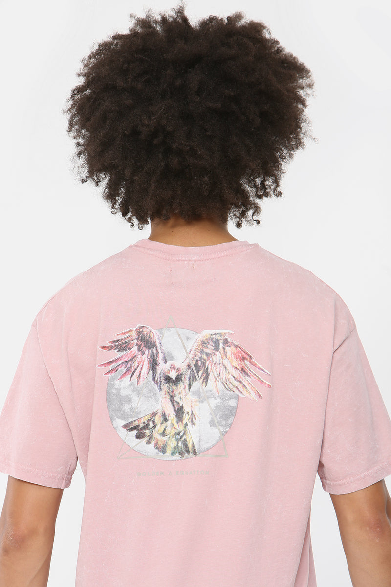 Eagle Print T-Shirt | Washed Rose