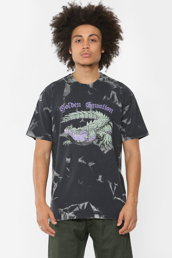 Alligator Print T-Shirt | Washed Black