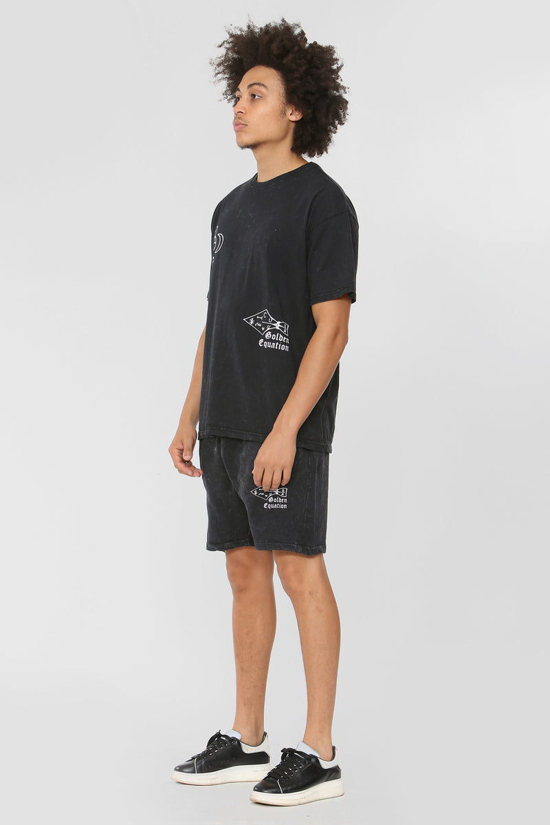 Sigil Printed T-Shirt | Washed Black