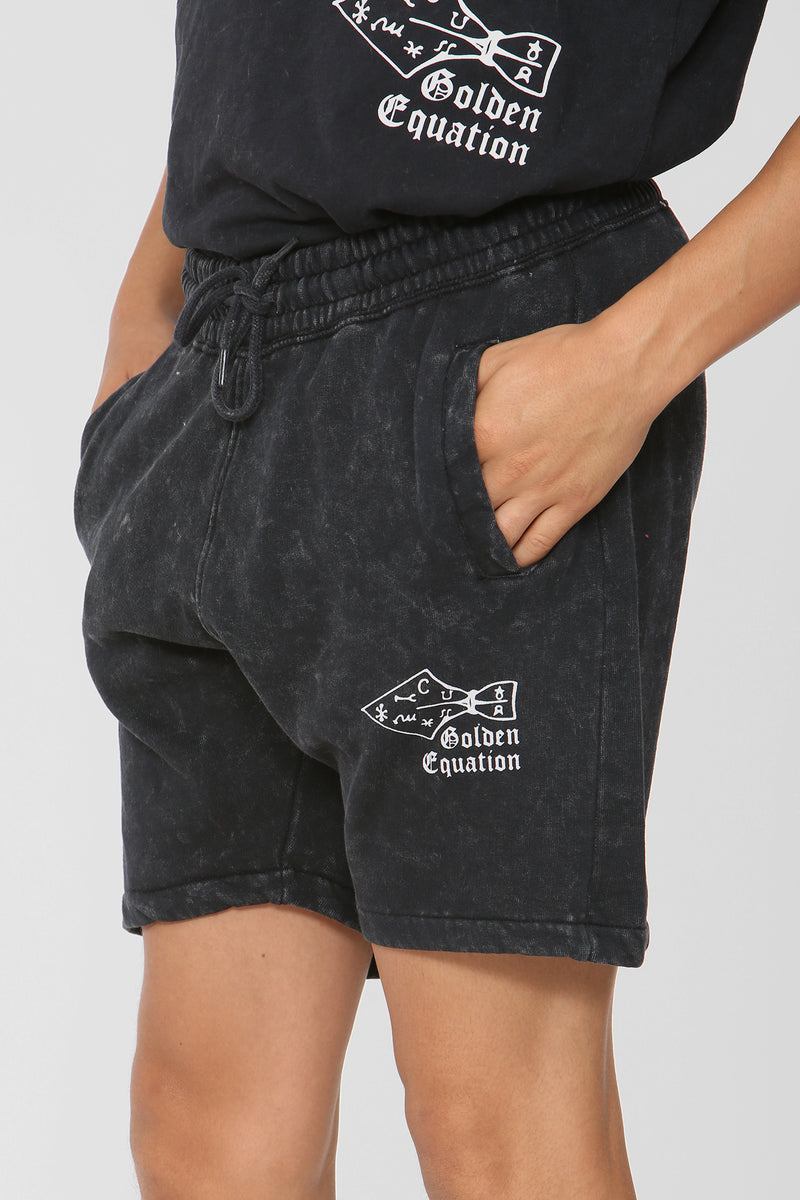 Sigil Sweat Shorts | Washed Black