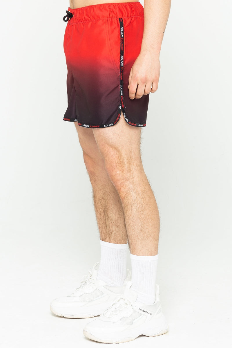 Benson Ombre Men's Swim Shorts - Red from Golden Equation