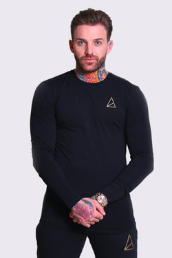 Daimus Long Sleeve Muscle Fit Men's T-Shirt - Black from Golden Equation