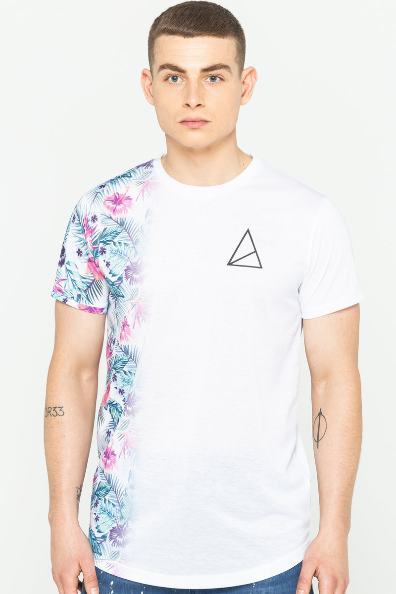 Plaza Floral Print Men's T-Shirt - White from Golden Equation