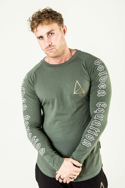 Yori Long Sleeve Men's T-Shirt - Green from Golden Equation